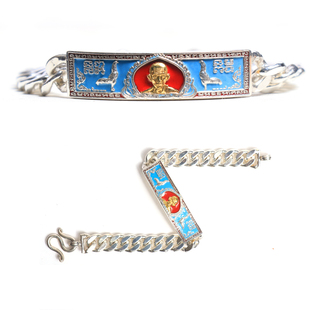 泰国佛牌2560年龙婆瑞纯银手链雄鸡自身带编号限量版萨玛空卡