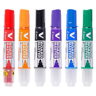 日本PILOT百乐白板笔V直液式WBMAVBM大容量水性墨液速干彩色可擦易擦写粗杆记号笔开会培训办公专用笔