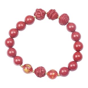朱砂手链正品女龙年转运三合六合手串男女款本命年朱砂手串