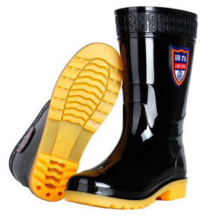 回力水鞋男款长筒牛筋底雨鞋男士胶鞋男防水防滑工地中高筒雨靴