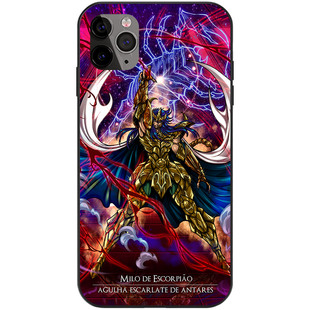 天蝎座米罗圣斗士插画小众全包日漫手机壳适用iPhone16液态硅胶13/12/14苹果15ProMax华为安卓玻璃动漫保护壳