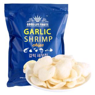 韩国进口garlic shrimp山趣莱福蒜味虾片姆巨型薯片超大网红零食