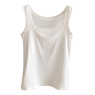 方领吊带背心女内搭西装2026春夏新款高级外穿白色带胸垫打底上衣