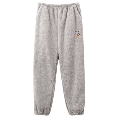 【芬腾】加绒加厚珊瑚绒睡裤大码