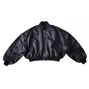 H AND E 原创童装26秋冬美式风暗黑蝙蝠袖夹克棒球服外套女童亲子