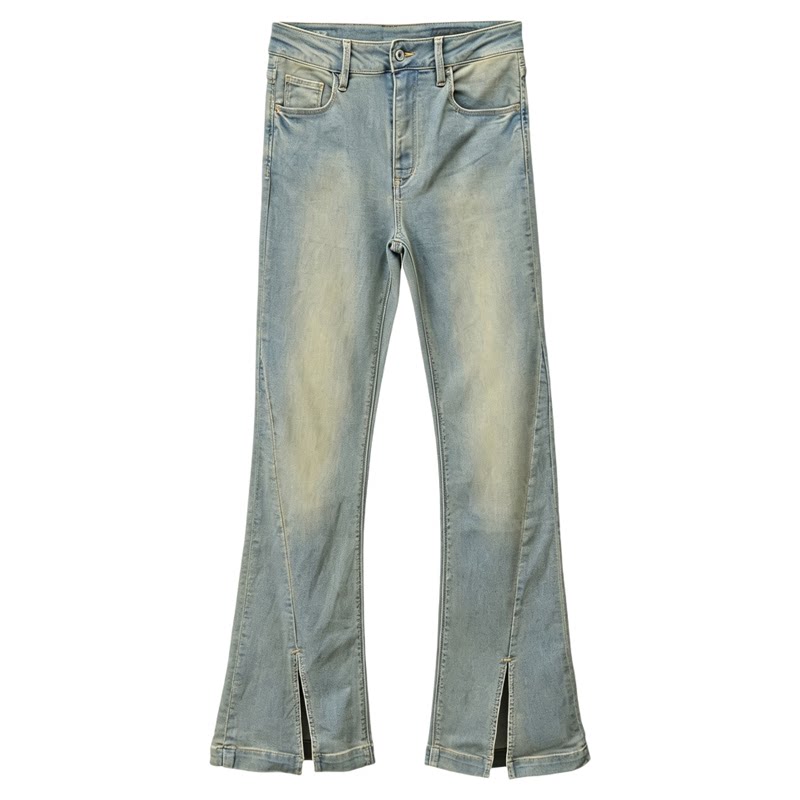 ABLEJEANS高腰修身牛仔喇叭裤