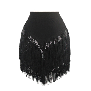 ZS多层亮片】拉丁舞裙成人女跳舞半身开叉短裙舞蹈练习练功服L615