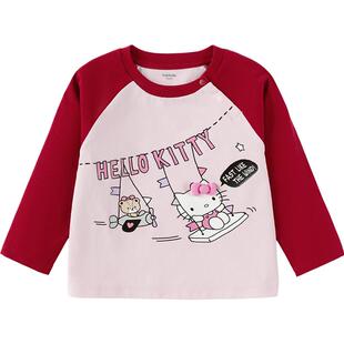 【Hellokitty IP商场同款】巴拉巴拉女童长袖t恤春秋款宝宝上衣萌
