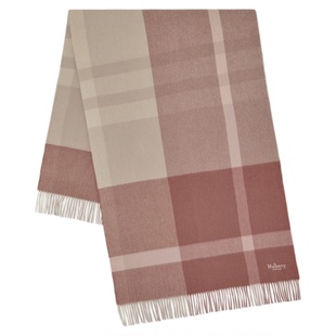【礼物】Mulberry/玛葆俪大号格子美利奴羊毛围巾