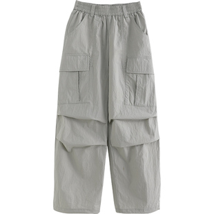 初中生2026春季新款大口袋工装休闲裤女青少年学生运动休闲长裤子