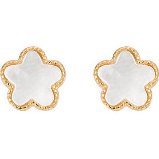 蔻润花意耳钉银耳饰耳环耳坠女时尚潮流高级设计京润珍珠节日礼物