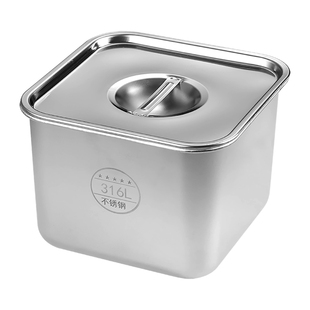 316L不锈钢调料罐商用猪油罐子带盖料缸佐料方形味盅辣椒油调料盒