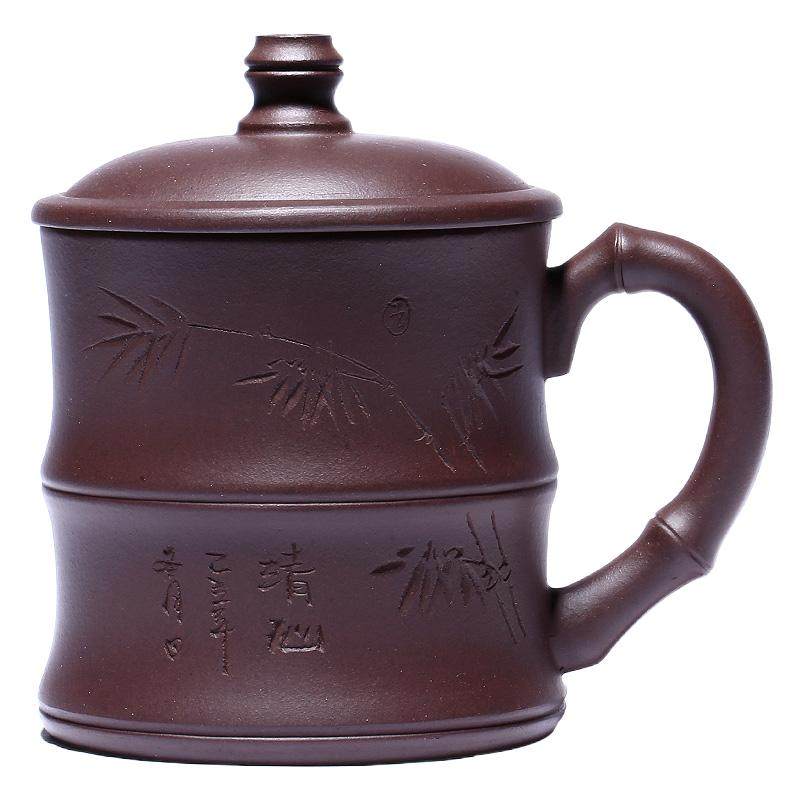 宜兴紫砂杯纯手工大容量带隔舱杯