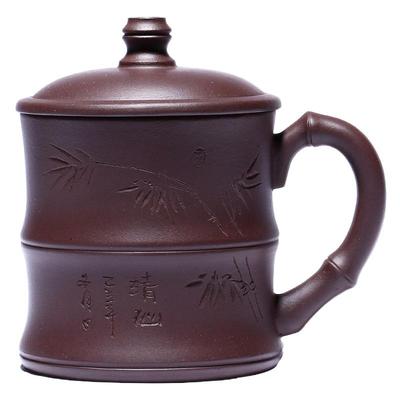 宜兴紫砂杯纯手工大容量带隔舱杯