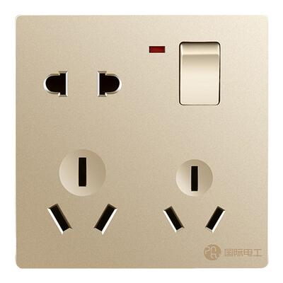 国际电工86家用一开八孔电源插座