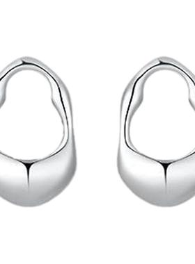 女冷淡风不规则镂空925银针耳环