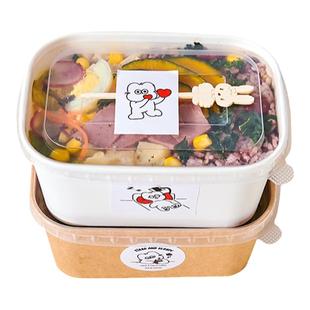 野餐盒一次性加厚牛皮纸意面打包盒寿司沙拉蛋糕快餐便当饭盒商用