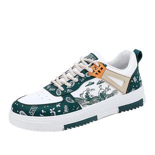 春季新款男士百搭运动休闲皮鞋小白鞋运动潮流透气帆布男平底板鞋