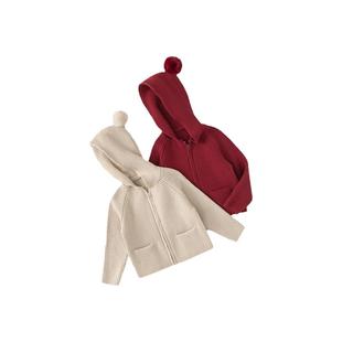 儿童红色毛衣女童春装2026春季新款男童上衣宝宝新年外套好看童装