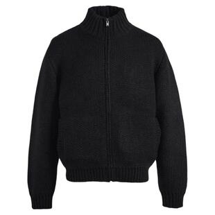 【辛芷蕾同款】PMW LOGO提花立领拉链针织开衫螺纹袖口外套男女款