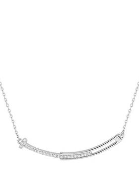 银色微笑锁骨链百搭气质项链