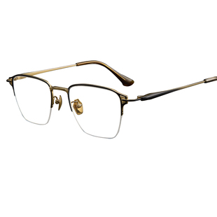 索西克SOXICK纯钛超轻眼镜半框商务大框宽脸男镜架可配度数近视女