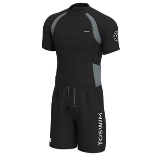 TOSWIM男士泳衣短袖短裤沙滩游泳裤套装防尴尬海边防晒潜水冲浪服
