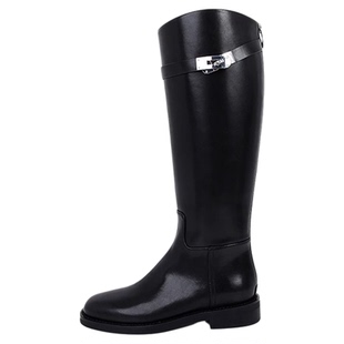 Mantener Gran高筒骑士靴女2024新款真皮长靴长筒黑色靴子 MG女鞋