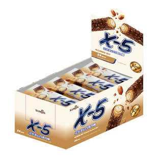 韩国进口零食samjin三进X5花生夹心巧克力棒能量棒香蕉味休闲食品