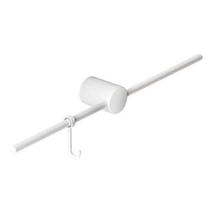 全铜免打孔毛巾架卫生间置物架浴室单杆轻奢毛巾杆挂钩白色浴巾架