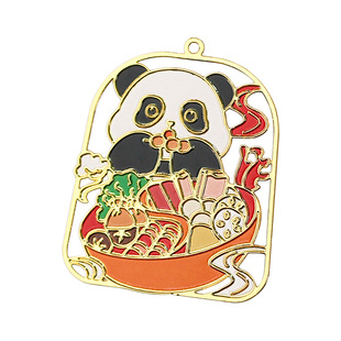 可爱大熊猫周边文创女生精致镂空金属书签diy定制产品小学生中国风文具批发礼盒套装成都熊猫书签旅游纪念品