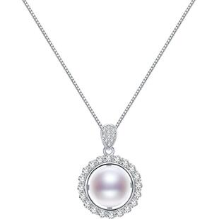 京润珍珠远情淡水珍珠吊坠10-11mm馒头形圆环挂坠生日礼物送女友A