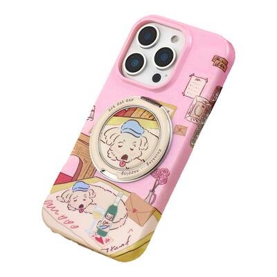dokdatdap喝醉狗狗原创设计iphone苹果17promax手机壳新款个性可爱平面支架适用苹果15pro保护壳防摔iphone15