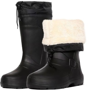 冬季保暖雨鞋女中高筒加绒雨靴加厚款防水防滑棉水鞋大码加棉套鞋