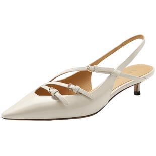 百丽女鞋子法式绝美包头凉鞋女新款仙女细高跟凉鞋婚鞋BN939AH4