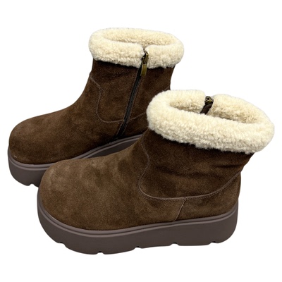 真皮6CM增高厚底雪地靴女