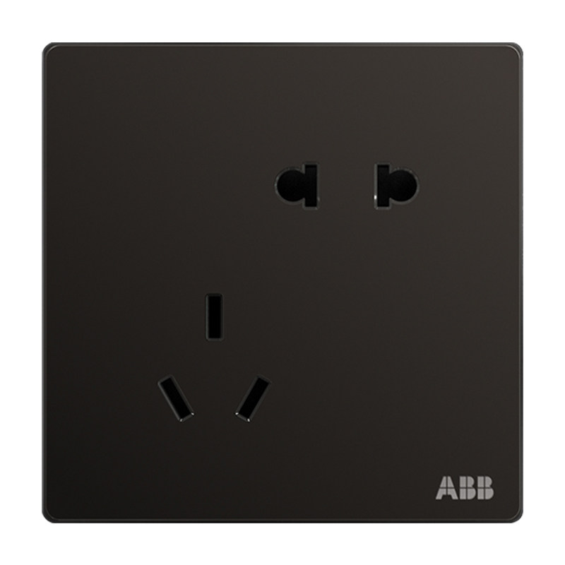 ABB黑色电视电脑开关插座面板