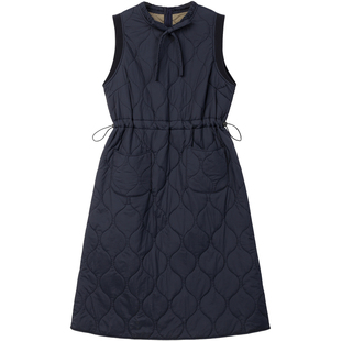 无谓2025冬季新款女装冬天配大衣的背心裙夹棉马甲裙气质连衣裙女