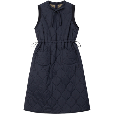 无谓2025冬季新款女装冬天配大衣的背心裙夹棉马甲裙气质连衣裙女