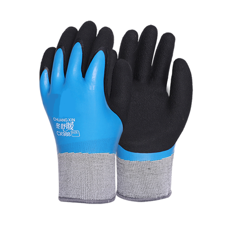 保暖杀鱼手套加绒加厚劳保乳胶防水防冻冬季骑行防风东北冷库防寒