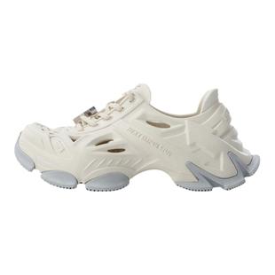 【谢可寅同款】NEXT IMPULSIVE时空白色一脚蹬洞洞半拖老爹鞋子