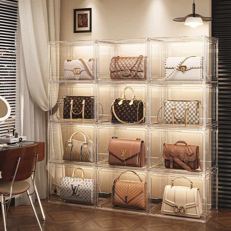 包包收纳神器家用透明奢侈品防尘收纳盒亚克力展示柜存放包置物架