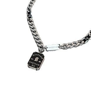 好运铭牌钛钢项链男女ins冷淡风轻奢小众毛衣链个性嘻哈卫衣配饰