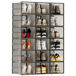 加厚鞋盒收纳盒透明折叠省空间神器鞋子靴子塑料球鞋架鞋柜抽屉式