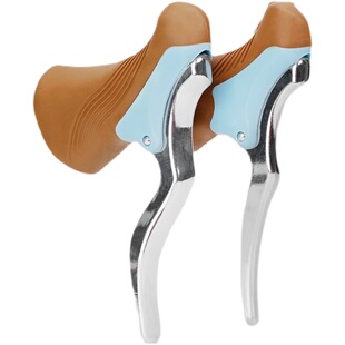 公路车弯把刹车把手 死飞自行车羊角牛角闸把 把带赛车手柄刹把