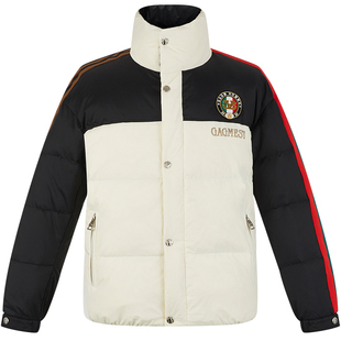 BM欧货高端羽绒服男2023新款冬季条纹装饰潮牌装饰外套男士上衣厚