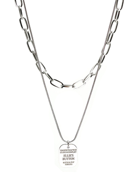 日韩风钛钢多层字母短款百搭吊坠