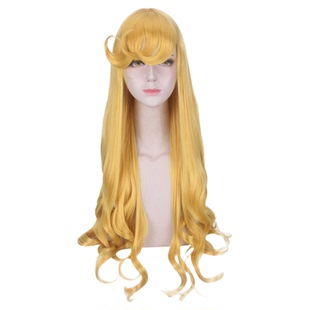 馒头家 cos假发艾罗拉公主睡美人同款迪士尼奥罗拉公主金黄色卷发