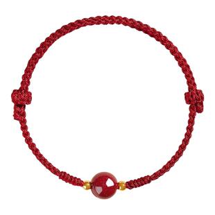 红绳手链编织绳朱砂手串女属马的吉祥佩戴物2026马年本命年红手绳