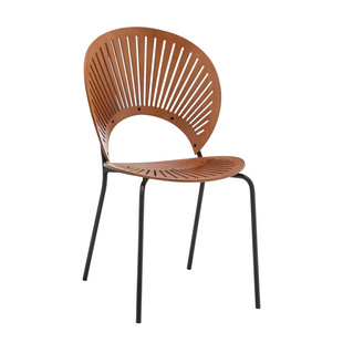 贝壳椅子北欧家用设计师太阳餐椅实木休闲奶茶甜品店咖啡厅扇贝椅